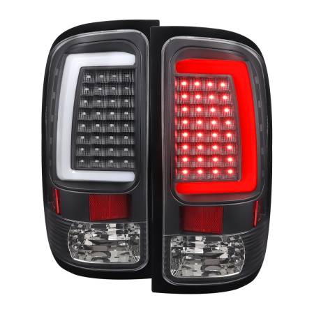 Spec'D Tuning Products - Spec-D 2007-2013 GMC Sierra 1500 / 2007-2014 Sierra 2500HD 3500HD C-Bar LED Tail Lights (Matte Black Housing/Clear Lens)