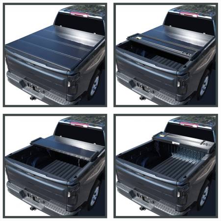 Spec'D Tuning Products - Spec-D 2007-2019 Chevrolet Silverado 1500 / GMC Sierra 1500 Crew Cab 5'8" Short Bed Hard Quad-Fold Tonneau Cover