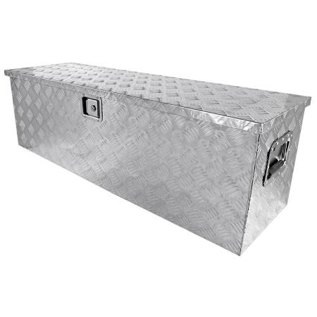Spec'D Tuning Products - Spec-D Universal 49" Heavy Duty Silver Aluminum Truck Tool Box w/ Side Handles, Lock, & Keys