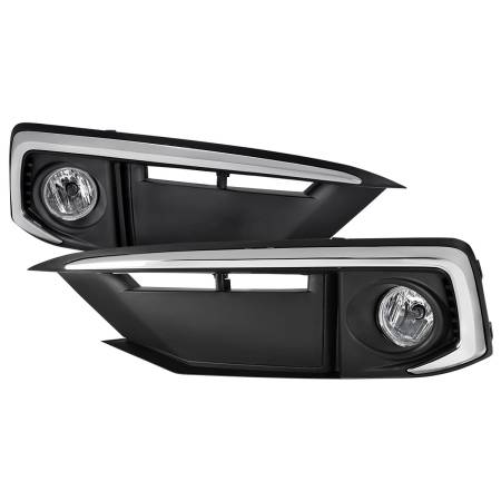 Spec'D Tuning Products - Spec-D 2019-2020 Honda Civic Sedan/Coupe H8 Fog Lights Kit (Chrome Housing/Clear Lens)