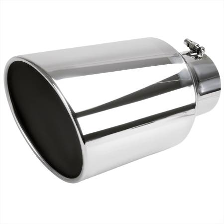 Spec'D Tuning Products - Spec-D Universal 5" Inlet/8" Outlet Chrome Stainless Steel Bolt-On Angled Exhaust Tip