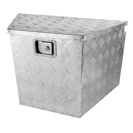 Spec'D Tuning Products - Spec-D Universal 15~29" Silver Heavy Duty Aluminum Truck Trailer Tongue Tool Box w/ Lock & Keys