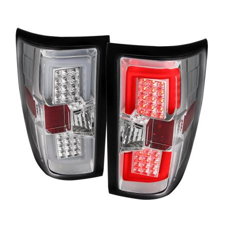 Spec'D Tuning Products - Spec-D 2014-2018 Chevrolet Silverado 1500/ 2015-2019 Silverado 2500HD 3500HD GMC Sierra 3500HD LED Tail Lights (Chrome Housing/Clear Lens)