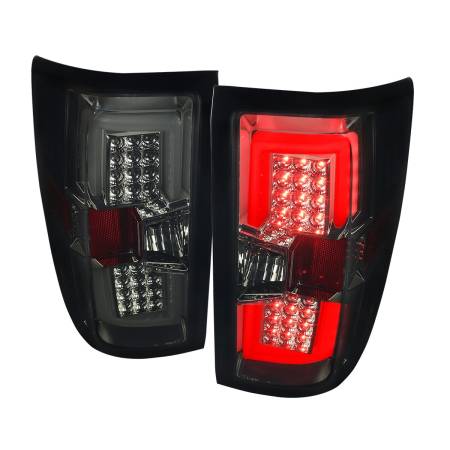 Spec'D Tuning Products - Spec-D 2014-2018 Chevrolet Silverado 1500/ 2015-2019 Silverado 2500HD 3500HD GMC Sierra 3500HD LED Tail Lights (Chrome Housing/Smoke Lens)