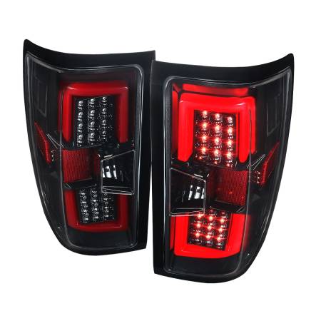 Spec'D Tuning Products - Spec-D 2014-2018 Chevrolet Silverado 1500/ 2015-2019 Silverado 2500HD 3500HD GMC Sierra 3500HD LED Tail Lights (Jet Black Housing/Clear Lens)