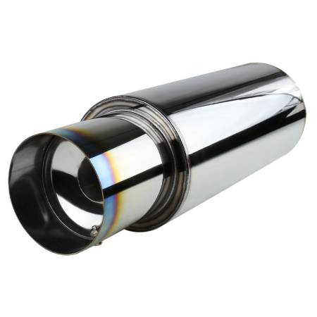 Spec'D Tuning Products - Spec-D Apexi N1 Style 2.5" Inlet Exhaust Muffler - 4" Burnt Blue Tip