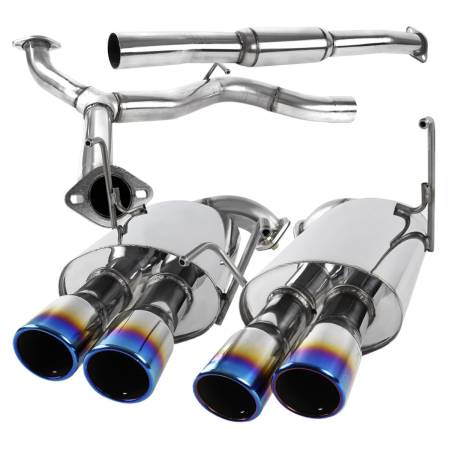 Spec'D Tuning Products - Spec-D 2008-2014 Subaru Impreza WRX STI Sedan Dual Catback Exhaust System (Burnt Quad Tip)
