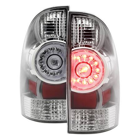 Spec'D Tuning Products - Spec-D 2005-2015 Toyota Tacoma LED Tail Lights (Chrome Housing/Clear Lens)