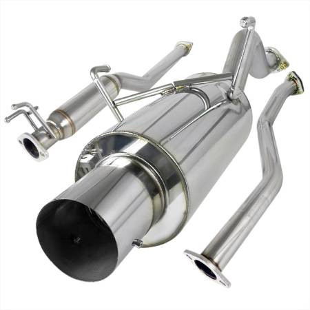 Spec'D Tuning Products - Spec-D 2001-2005 Honda Civic EX HX Si Coupe T-304 Stainless Steel N1 Style Catback Exhaust System