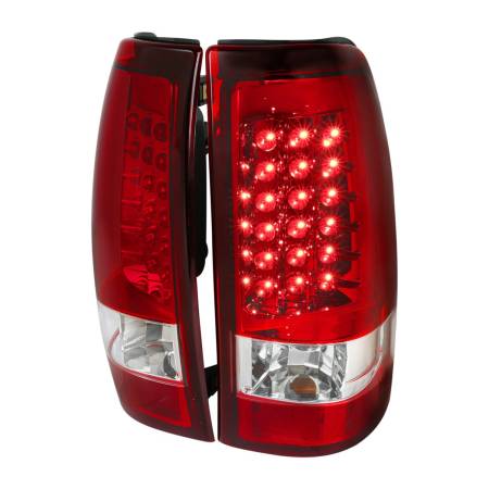Spec'D Tuning Products - Spec-D 2003-2006 Chevrolet Silverado LED Tail Lights (Chrome Housing/Red Clear Lens)