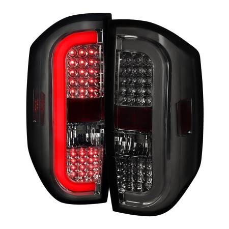 Spec'D Tuning Products - Spec-D 2014-2021 Toyota Tundra Sequential LED Tail Lights (Chrome Housing/Smoke Lens)