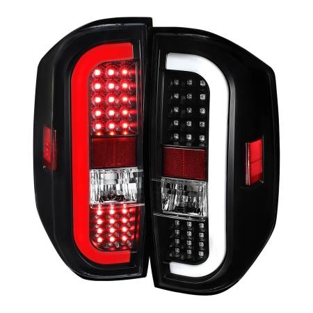Spec'D Tuning Products - Spec-D 2014-2021 Toyota Tundra Sequential LED Tail Lights (Matte Black Housing/Clear Lens)