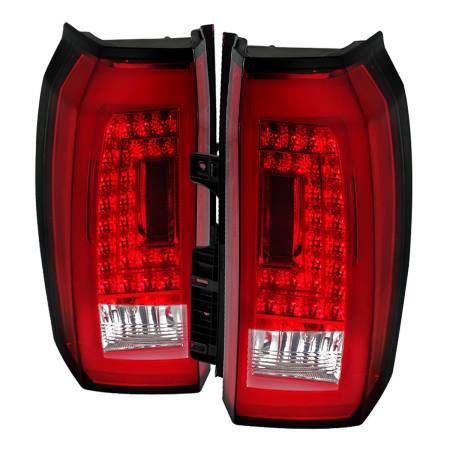 Spec'D Tuning Products - Spec-D 2015-2020 Chevrolet Tahoe/Suburban LS LT LTZ Premier LED Tail Lights (Chrome Housing/Red Lens)