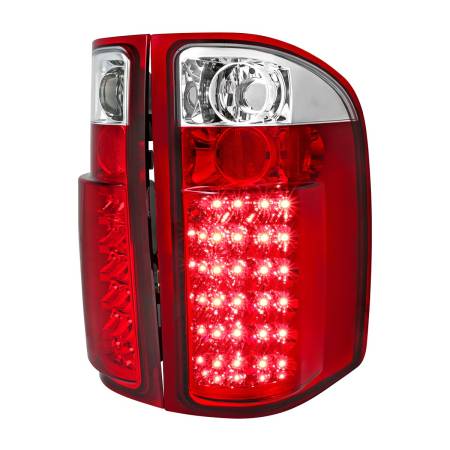 Spec'D Tuning Products - Spec-D 2007-2014 Chevrolet Silverado LED Tail Lights (Chrome Housing/Red Lens)