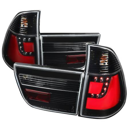 Spec'D Tuning Products - Spec-D 2000-2006 BMW E53 X5 LED Tail Lights (Jet Black Housing/Clear Lens)