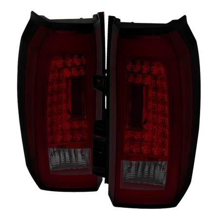 Spec'D Tuning Products - Spec-D 2015-2020 Chevrolet Tahoe/Suburban LS LT LTZ Premier LED Tail Lights (Chrome Housing/Red Smoke Lens)
