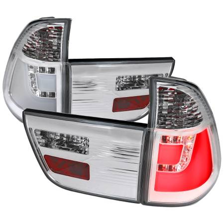 Spec'D Tuning Products - Spec-D 2000-2006 BMW E53 X5 LED Tail Lights (Chrome Housing/Clear Lens)