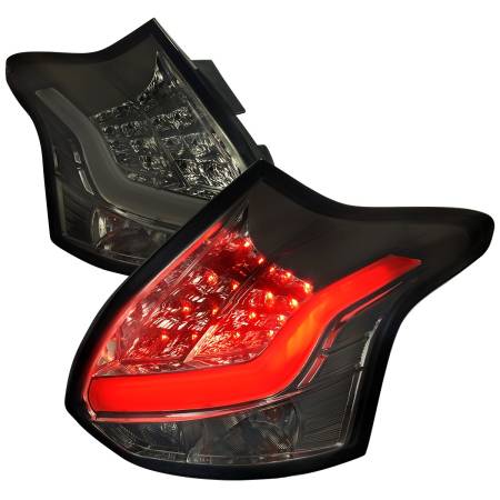 Spec'D Tuning Products - Spec-D 2012-2014 Ford Focus Hatchback LED Tail Lights (Chrome Housing/Smoke Lens)