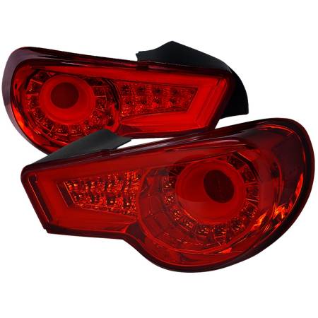 Spec'D Tuning Products - Spec-D 2012-2016 Scion FRS/ Subaru BRZ/ Toyota 86 Sequential LED Tail Lights (Chrome Housing/Red Lens)