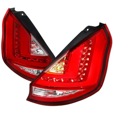 Spec'D Tuning Products - Spec-D 2011-2013 Ford Fiesta Hatchback LED Tail Lights (Chrome Housing/Red Lens)