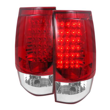 Spec'D Tuning Products - Spec-D 2007-2014 Chevrolet Tahoe/Suburban LED Tail Lights (Chrome Housing/Red Clear Lens)