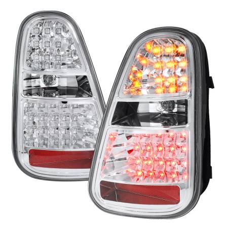 Spec'D Tuning Products - Spec-D 2005-2006 Mini Cooper S LED Tail Lights (Chrome Housing/Clear Lens)
