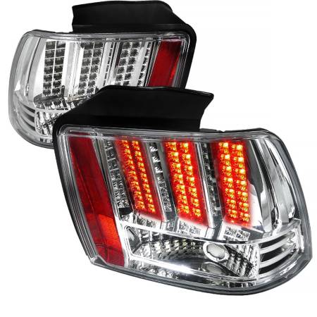 Spec'D Tuning Products - Spec-D 1999-2004 Ford Mustang LED Tail Lights (Chrome Housing/Clear Lens)