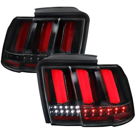 Spec'D Tuning Products - Spec-D 1999-2004 Ford Mustang Sequential LED Tail Lights (Jet Black Housing/Clear Lens)