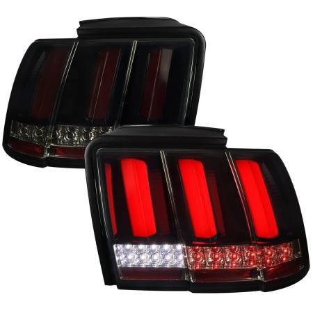 Spec'D Tuning Products - Spec-D 1999-2004 Ford Mustang Red Marker Sequential LED Tail Lights (Glossy Black Housing/Smoke Lens)
