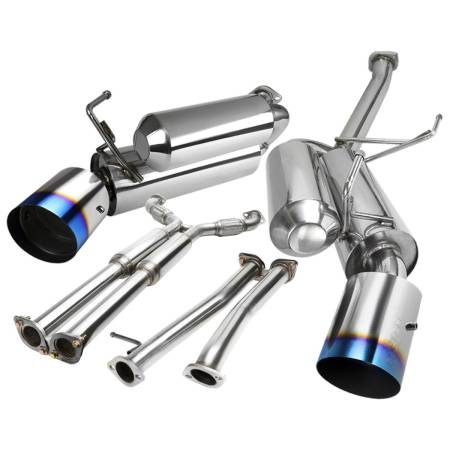 Spec'D Tuning Products - Spec-D 2003-2007 Infiniti G35 Coupe Stainless Steel Dual Catback Exhaust System (Burnt Tip)
