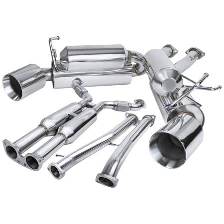 Spec'D Tuning Products - Spec-D 2003-2009 Nissan 350Z Dual Catback Exhaust System (Rolled Tip)