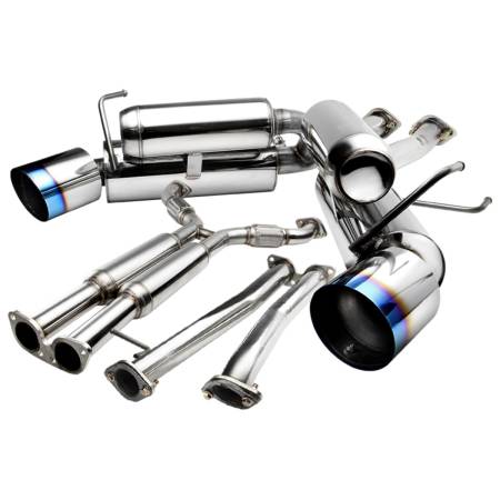 Spec'D Tuning Products - Spec-D 2003-2009 Nissan 350Z Coupe/Convertible T-304 Stainless Steel N1 Style Dual Catback Exhaust System w/ Burnt Tips