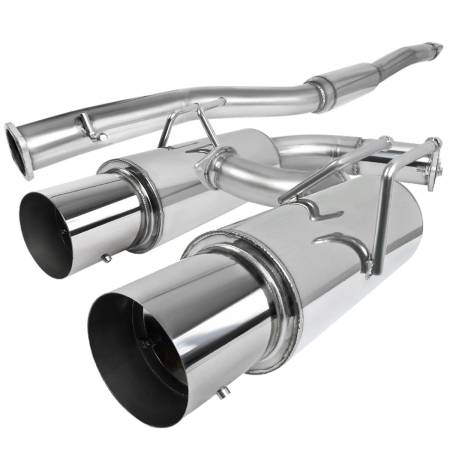 Spec'D Tuning Products - Spec-D 2008-2015 Mitsubishi Lancer EVO X/EVO 10 T-304 Stainless Steel N1 Style Dual Catback Exhaust System