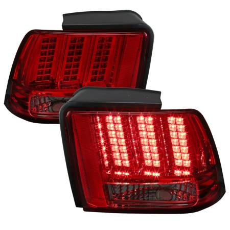 Spec'D Tuning Products - Spec-D 1999-2004 Ford Mustang Sequential LED Tail Lights - RS (Chrome Housing/Red Smoke Lens)