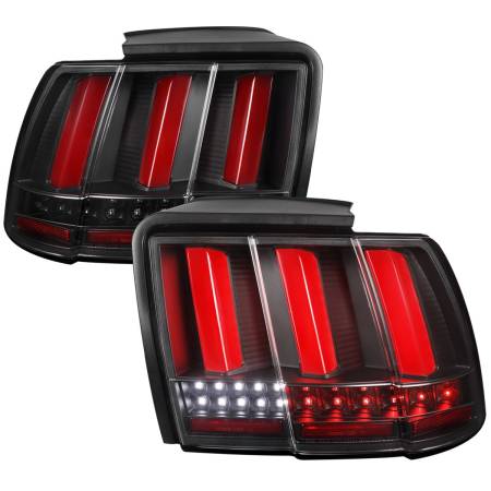 Spec'D Tuning Products - Spec-D 1999-2004 Ford Mustang Sequential LED Tail Lights (Black Housing/Clear Lens)