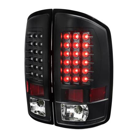 Spec'D Tuning Products - Spec-D 2002-2006 Dodge RAM V2 LED Tail Lights (Matte Black Housing/Clear Lens)