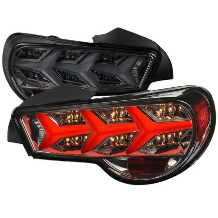 Spec'D Tuning Products - Spec-D 2013-2016 Scion FRS/ Subaru BRZ Lambo Style Sequential LED Tail Lights (Chrome Housing/Smoke Lens)