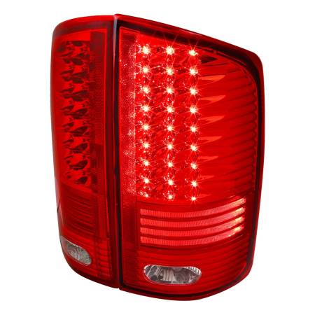Spec'D Tuning Products - Spec-D 2002-2006 Dodge RAM V2 LED Tail Lights (Chrome Housing/Red Clear Lens)