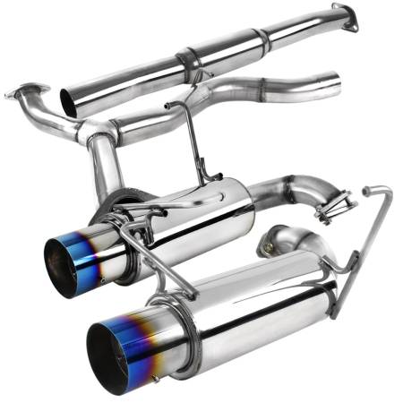Spec'D Tuning Products - Spec-D 2008-2014 Subaru Impreza WRX STI Sedan T-304 Stainless Steel N1 Style Dual Catback Exhaust System w/ Burnt Tip