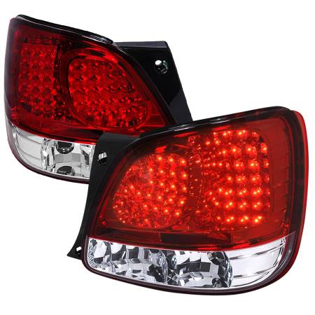Spec'D Tuning Products - Spec-D 1998-2005 Lexus GS300/GS400/GS430 LED Tail Lights (Chrome Housing/Red Clear Lens)