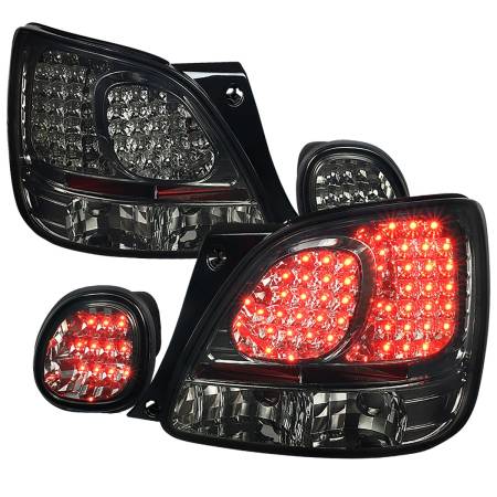 Spec'D Tuning Products - Spec-D 1998-2005 Lexus GS300/GS400/GS430 LED Tail Lights & Trunk Lights (Chrome Housing/Red Smoke Lens)