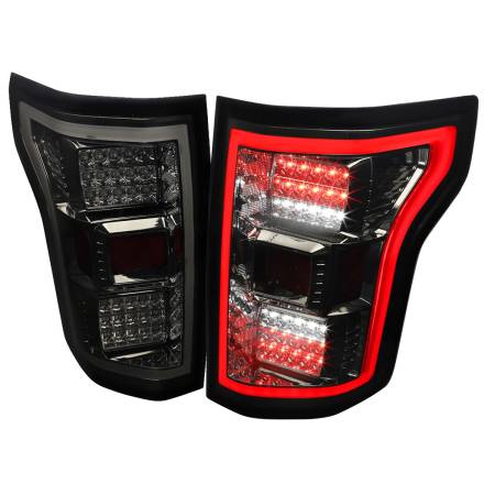 Spec'D Tuning Products - Spec-D 2015-2017 Ford F-150 LED Tail Lights ( Chrome Housing/Smoke Lens)