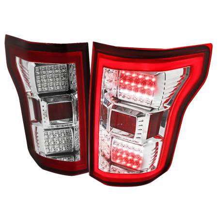Spec'D Tuning Products - Spec-D 2015-2017 Ford F-150 LED Tail Lights (Chrome Housing/Red Lens)