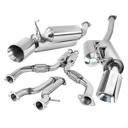 Spec'D Tuning Products - Spec-D 2009-2018 Nissan 370Z Dual Catback Exhaust System (Rolled Tip)