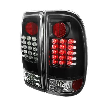 Spec'D Tuning Products - Spec-D 2008-2016 Ford F-250/F-350/F-450/F-550 Super Duty LED Tail Lights (Matte Black Housing/Clear Lens)