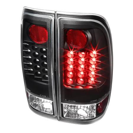 Spec'D Tuning Products - Spec-D 1997-2007 Ford F-150/F-250/F-350/F-450/F-550 Styleside V2 LED Tail Lights (Matte Black Housing/Clear Lens)