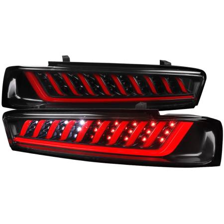 Spec'D Tuning Products - Spec-D 2016-2018 Chevrolet Camaro LED Tail Lights w/ Sequential LED Turn Signal Lights (Matte Black Housing/Clear Lens)