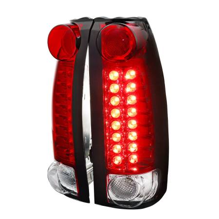 Spec'D Tuning Products - Spec-D 1988-2000 Chevrolet C/K C10/Silverado/Tahoe/Suburban GMC Sierra/Jimmy/Yukon LED Tail Lights (Chrome Housing/Red Clear Lens)