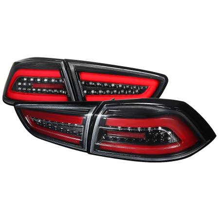 Spec'D Tuning Products - Spec-D 2008-2017 Mitsubishi Lancer / 2008-2015 Lancer EVO X Sedan LED Tail Lights (Jet Black Housing/Clear Lens)