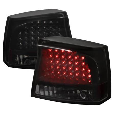 Spec'D Tuning Products - Spec-D 2005-2008 Dodge Charger LED Tail Lights (Glossy Black Housing/Smoke Lens)